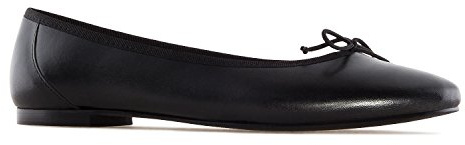 Andrés Machado - Ballerines en Cuir pour Femmes et Adolescents pour l'hiver et l'été - Marta - Lacet décoratif – Intérieur en Cuir -Noir, Taille EU 46