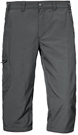 Schöffel Herren Pants Springdale1, vielseitige 3/4 Wanderhose mit elastischem Bund, Outdoor Hose mit separatem Gürtel, asphalt, 56