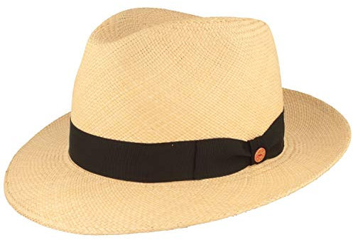 Mayser Bogart Original Panama Hat Straw Hat Summer Hat from Ecuador - Traditional Hand Braided, UV Protection 40, Water-Repellent, Break Protection - Bogart (54, Natural), natural, 54