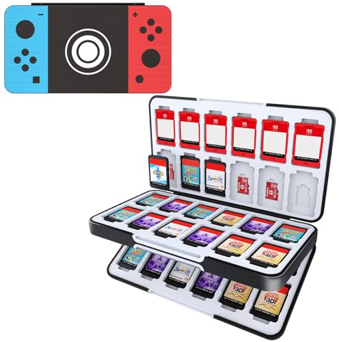 HEIYING Game Card Case for Nintendo Switch 2 / Switch OLED,Customized Pattern Portable Switch Game Holder with 48 Game Card Slots and 24 Micro SD Cards Slots