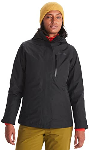 MARMOT Women's Ramble Component Jacket - 3-in-1 Waterproof Shell with Hood and Breathable Polartec Fleece Liner, Black, Large