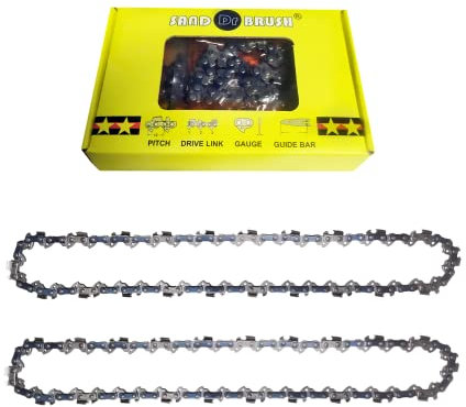 Catena per Motosega 12 Pollici Motosega，Catena di Ricambio da 2 pezzi Accessori per Motosega，3/8， 0.05(1.3mm)，44DL，Catene Lunghezza 41cm，Piastra Guida Lunghezza taglio 30cm，legno da Sega