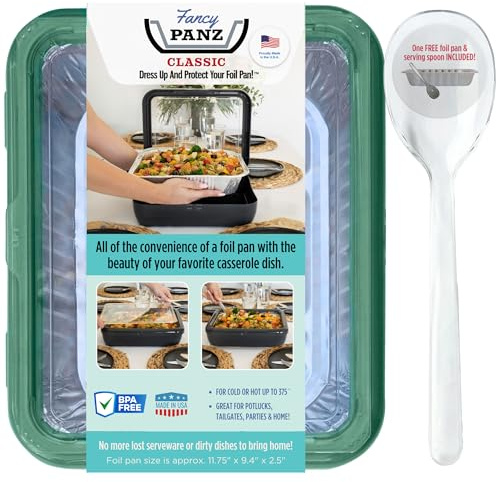 Fancy Panz Green - Classic - Reusable Foil Pan Holder - Made in USA