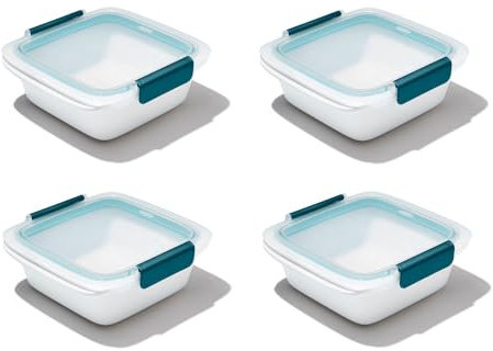 OXO Good Grips Prep & Go Sandwich Container 4.3 Cups/1.02 L - Leakproof Food Storage for Sandwiches & Leftovers, 4 Pack