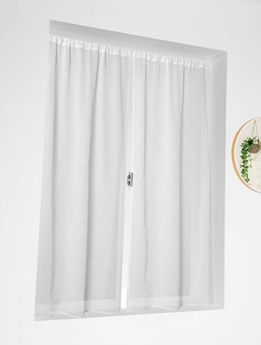 Linder Coppia di vetri Gloria ecru e argento in 60 x 140 cm