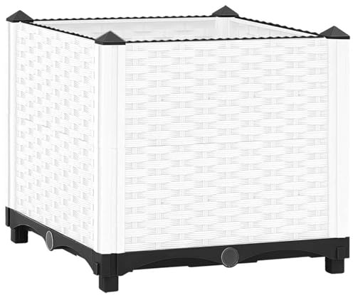 Rantry Mobile Fioriera Rialzata Fioriera Rialzata da Esterno Fioriera Balcone Aiuola Rialzata per Orto Aiuola Rialzata Fioriera da Esterno Orto Verticale da Esterno 40x40x38 cm in Polipropilene