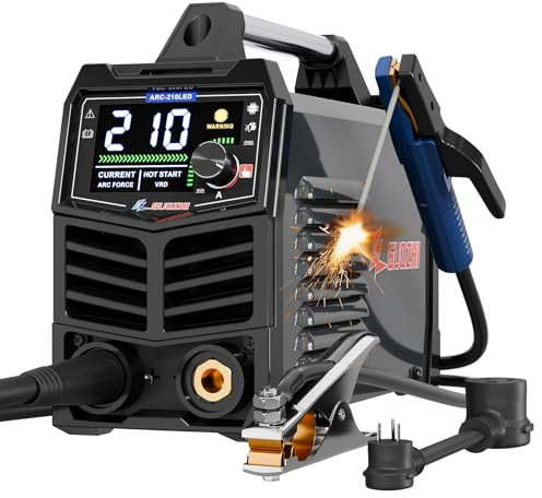 GZ GUOZHI Stick Welder 210Amp Large LED Display Digital Inverter IGBT Welding Machine,110V/220V Dual Voltage Hot Start Portable MMA ARC Welder Machine
