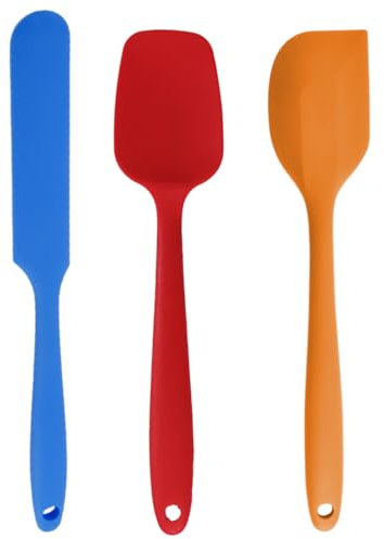 WHYCNJL 3 Pezzi Spatole In Silicone Da Cucina Utensili Cucchiaio Spatola Per Dolci Per Cottura E Miscelazione Resistenti Al Calorepadella Antiaderente