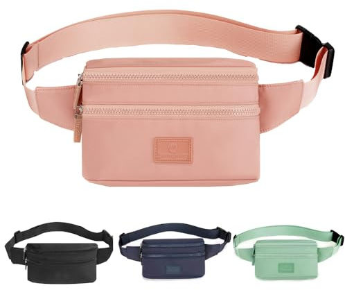 Bumbags Waist Fanny Pack Ladies Fashion Bum Bag with Adjustable Belt for Sport Hiking Girls Women (Pink)