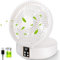 Ausbond Leiser kleiner Lüfter, USB-Desktop-Lüfter, leiser und starker Wind, tragbarer Lüfter, mit LED-Licht, Timer, drehbar, 3-Gang-Windgeschwindigkeit, geeignet für Büro, Zuhause, Indoor und Camping