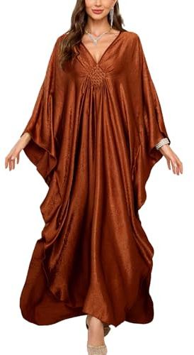 YouKD Wemen's - Vestido largo caftán bohemio para traje de baño de playa, talla única, L Color 4, talla única