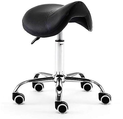 Hydraulisk sadelpall, ergonomisk rullstol för salong, spa och massage, bekväm skönhetsstol med ryggstöd, modern design för daglig användning