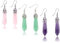 KISSPAT 3 Pair Of Real Natural Quartz Crystal Gemstone Chakra Dangle Earrings (H-3 pairs)
