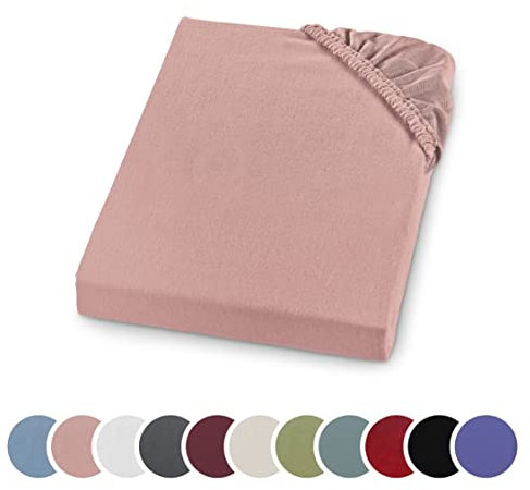 sleepling Biber Spannbetttuch, Feinbiber Spannbettlaken, Made in Germany, 100% Baumwolle, Matratzen bis 23 cm Höhe, Rundum Gummizug, Ökotex, waschbar 60 Grad, 90 x 200, rosa