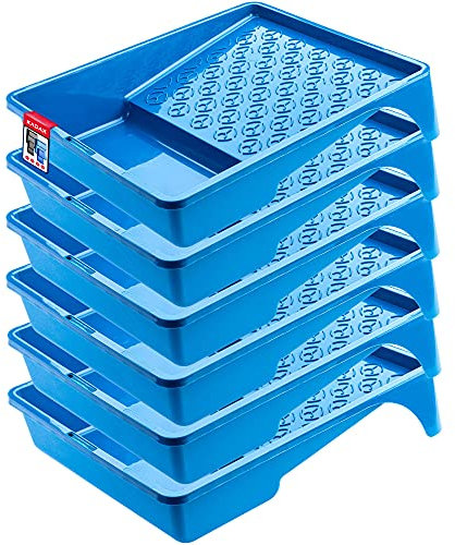 KADAX Farbwanne, große Farbschale aus Kunststoff, Maler Lackierwanne mit handlichem Griff, Lackierschale, leichtes Malerzubehör, Malerbedarf, Lackschale, Lackwanne (6, blau)