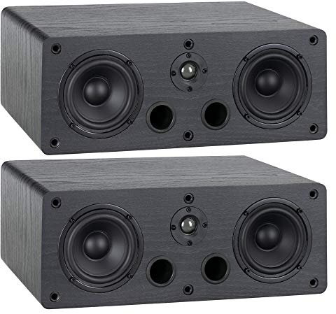 McGrey CS-440 BK Regal Lautsprecher Set - Paar Multifunktions Satelliten HiFi Box für Surround-System, Musik und Heimkino - 2-Wege Full-Range Center Lautsprecher mit 40W RMS Leistung - Schwarz