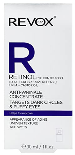 REVOX B77 - Retinol Eye Contour Gel Anti-Wrinkle Concentrate, 30 ml, Contorno Ojos Retinol, Reduce Líneas de Expresión y Arrugas, Suaviza la Textura, Estimula Producción Colágeno, Hidratación Profunda