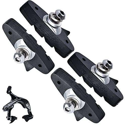 RUJOI Road Bike Brake Pads,C Brake Dual Pivot Brake Shoe Pads for Road Bike(Front & Rear)
