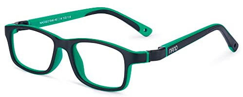 NANO OPTICAL GAFAS CREW 3.0 BICOLOR NEGRO MATE/VERDE TURQUESA, PARA 8-12 AÑOS, TALLA 48