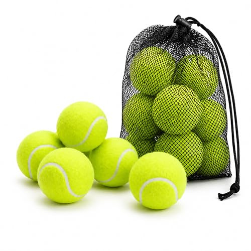 Bargain House Pressureless Tennis Balls Pack with Mesh Carrying Bag, Durable Soft Tennis Balls for All Court Types, Balls for Kids, Dogs & Sports, Green Rubber Balls(Pack of 24)