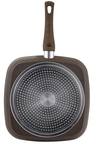 Sarten asador 28x28x4.5cm aluminio forjado, inducción, natur