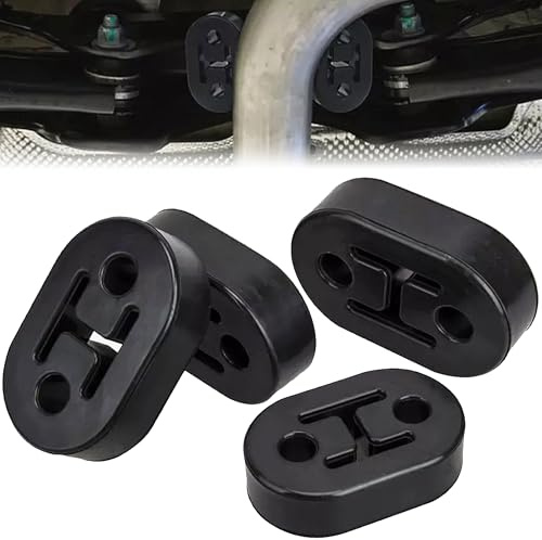4 Piezas Soporte De Escape De Goma Negro, Silencioso Bloque De Escape, Percha De Escape, Soporte De Escape Universal De Coche 2 Agujeros 12mm, Adecuado Para La Mayoría De Coches