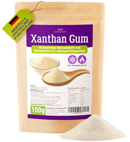 AVIDA ZEN Xanthan Gum Pulver, Bindemittel in Lebensmittelqualität, Veganer und glutenfreier Stabilisator für Eis, Suppen, Soßen, Xanthangummi Soßenbinder (100g)