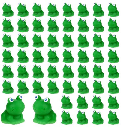 Jeffdad 60 Stück Mini Frösche, Mini Harz Frosch Figuren Resin Mini Frogs Miniatur Frosch Spielzeug für Puppenhaus Garten Dekoration Aquarium Landschaft Topfdekorationen DIY
