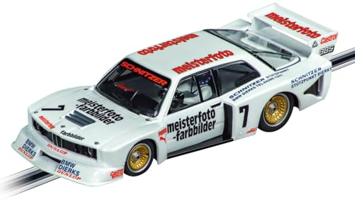 Carrera Evolution 20027798 BMW 320 Turbo Flachbau ”Team Schnitzer, No.7” Slotbil, racerbanor och licensierade slotbilar, med fram- och bakljus, för barn från 8 år och vuxna