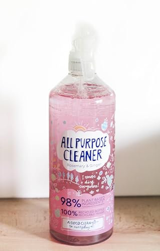 Lot de 2 Spray all purpose cleaner good clean, Action produit nettoyant, 750 ml X 2, Romarin et gingembre, nettoyage universel pour maison, voiture, nettoie-tout, produit nettoyant rose