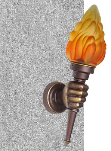 Moreeulsi 48.5cm Lámpara De Pared Con Forma De Antorcha Creativa, Lámpara Colgante Pared Arte Vintage Decorativa, Pared Creativa Luz Antorcha Mano Clásica, Apliques Pared Con Llama