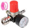 CPROSP Reductor de Presión aire Comprimido 1/4 con Manómetro 175 PSI 12 Bar 4 Agujeros, Regulador de Aire Comprimido con Ruedas de Teflón, Presostato Compresor Aire para Compresor de Aire
