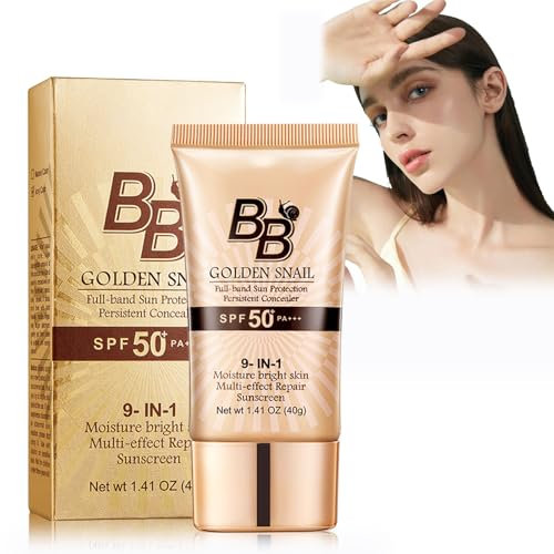 Crema BB con Protector Solar SPF 50+, Hidratante y Cubriente, Base de Maquillaje con Color Natural, 40g – Protección UV para el Rostro, Adecuado Antiedad y Resistente al Agua - Color natural