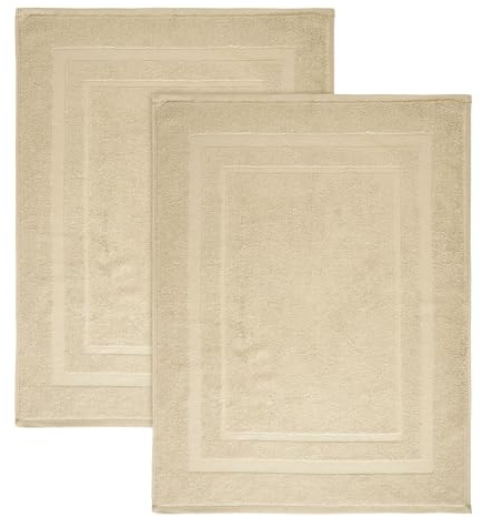 NELLA BIAGINI Alfombra de baño, juego de 2 unidades, absorbente, lavable, 50 x 70 cm, 100% rizo de algodón, 700 g/m², resistente, elegante, modelo Minerva