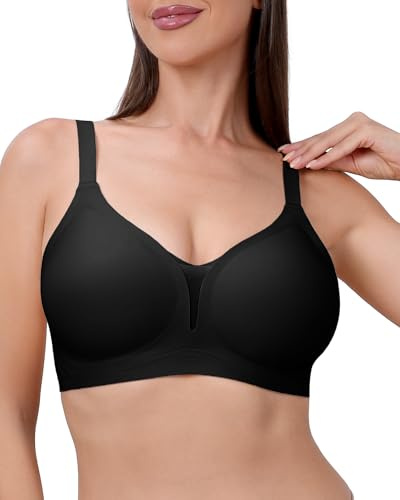 Channo Reggiseno Senza Ferretto con Scollo a V Profondo：Bralette Senza Cuciture a Copertura Totale Supporto e Comfort Quotidiano