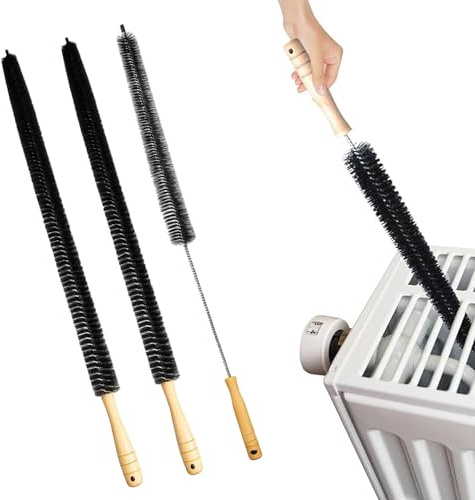 3 Pack Radiator Brush, Radiator Cleaner, 75cm Long Flexible Thin with Hanging Hook for Home Office Cleaning Hard-to-Reach Areas