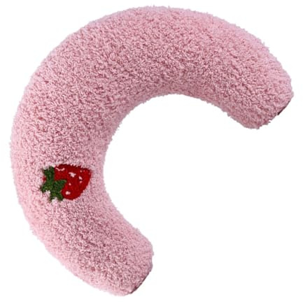 HONMEET U-shaped Cat Pillow Soft Pet Head Cushion for Neck Support and Deep Sleep Lightweight Portable Sleep Cushion for Indoor Cats and Dogs Reusable Easy-clean Pet Rest in Pink