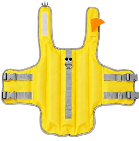 Gilet da nuoto per cani, alta forza di galleggiamento con impugnatura di salvataggio, gilet da nuoto per cani e animali domestici per cuccioli, piccoli e medi animali domestici, piscina, all'aperto