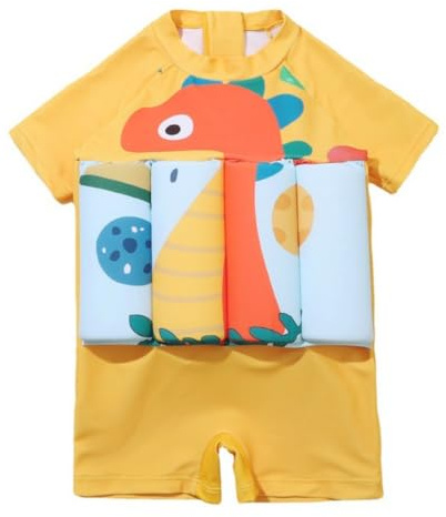 Trajes de Baño Flotante Flotador Bebe Bañador Niños Manga Corta Trajes de Baño de Una Pieza Impresión de Dibujos Animados Flotabilidad Ajustable Secado Rápido Traje de Entrenamiento