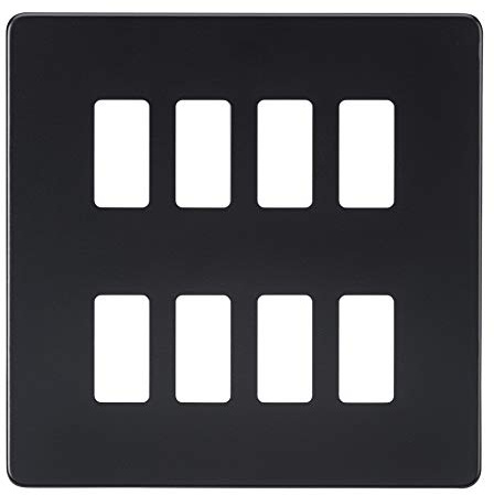 Screwless 8G grid faceplate - matt black