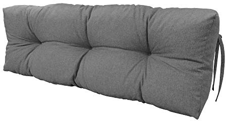 Chilly Pilley Cuscino Trapuntato Per Mobili In Pallet - Riempito Con Fiocchi Di Schiuma, Rivestimento Per Divano, Schienale 120x50x15, Grigio