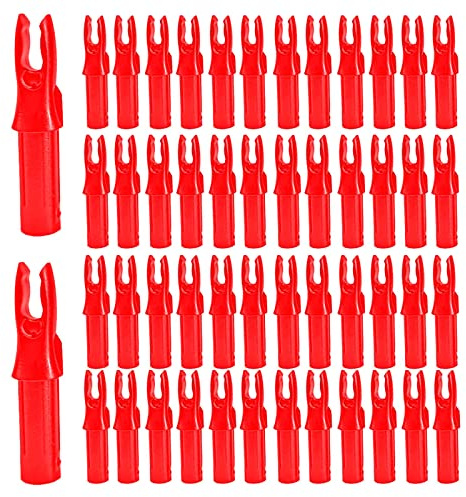 SVUPUE Cocca di Freccia, 50 Pezzi Freccia Plastica Nock per aste da 6,2 mm di Diametro, Rosso