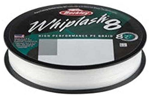 Berkley Whiplash8, Línea de Pesca, Superline, Pesca de Depredadores, Lucio, Perca, Zander, Trucha, Unisex, Cristal, 0.08mm, 12.9 kg, 28 LB, 165 yd