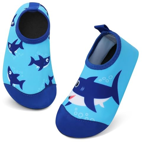 Escarpines Niño Niña Zapatillas de Agua Playa, Secado Rápido Calcetines Piscina Niño Agua Zapatos Escarpines para Bebe, Calzado Descalzo de Surf Buceo Natación, 24/25 EU