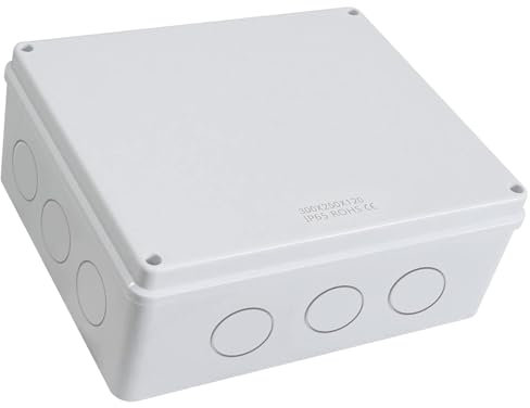 LEPEVNEY IP65 ABS Waterproof Junction Box - 300x250x120mm Dustproof Outdoor Project Box Cable Connection, White Protective Enclosure, 1 Pcs