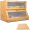 Wuciray Brotkasten Holz 2 Etagen mit 50pcs Backpapier Brotbox Brotaufbewahrung Brotbehälter Brotkorb Langanhaltende Frische Hohe Kapazität Natural Bamboo