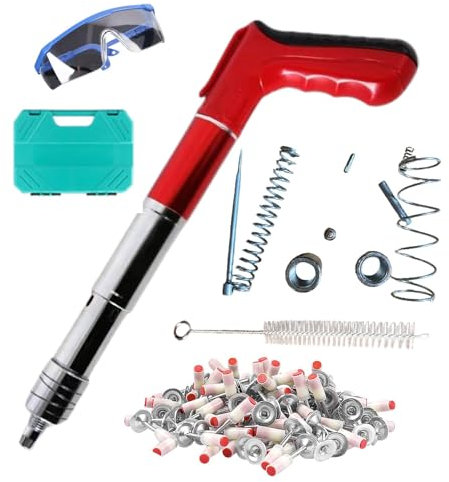 Portable Air Nailer, Compressed Air Nailer | Compact Pneumatic Nailer, Manual Nail Machine with 100 Nails, 5 Gears, Fixing Tool for Brick Walls, mu