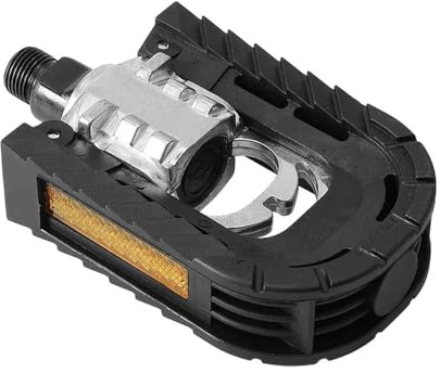 MVTEK Pedali pieghevoli 90°. Pedali bici in alluminio e nylon. Pedali per bicicletta con block system. Pedale bici perno su sfere con catadiottri. Pedali bicicletta 100x70x26mm. Peso 420g. Nero.