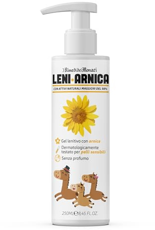 LeniArnica Gel Arnica Montana al 98% per Pelli Sensibili - Lenitivo, Ipoallergenico, Senza Profumo - Dermatologicamente Testato (250ml)