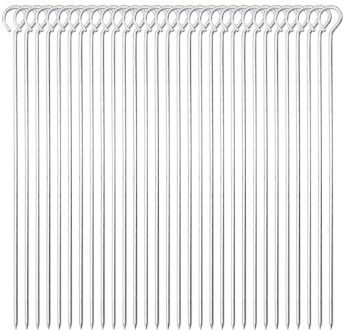 de brocheta de metal,brochetas de metal para brochetas - Juego de 30 brochetas de kebab largas planas de acero inoxidable - Pincho reutilizable de la barbacoa del Bbq del metal de 14 pulgadas para aca